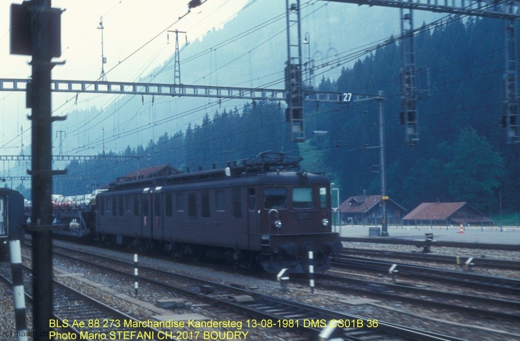 BLS Ae 88 273 Marchandise Kandersteg 13-08-1981 DMS CS01B 36